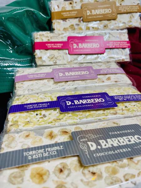 Les nougats Barbero à la noisette, à l'amande et à la pistache