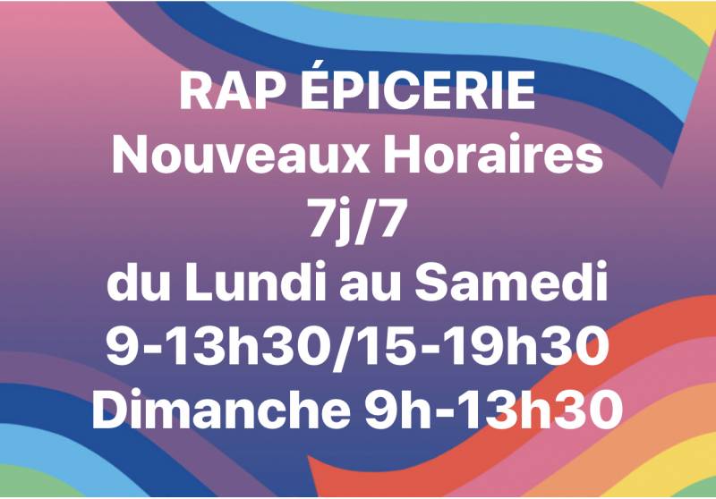 COVID-19 horaires d'ouverture RAP épicerie